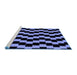 Sideview of Machine Washable Abstract Blue Modern Rug, wshabs1931blu