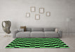 Machine Washable Abstract Emerald Green Modern Area Rugs in a Living Room,, wshabs1931emgrn