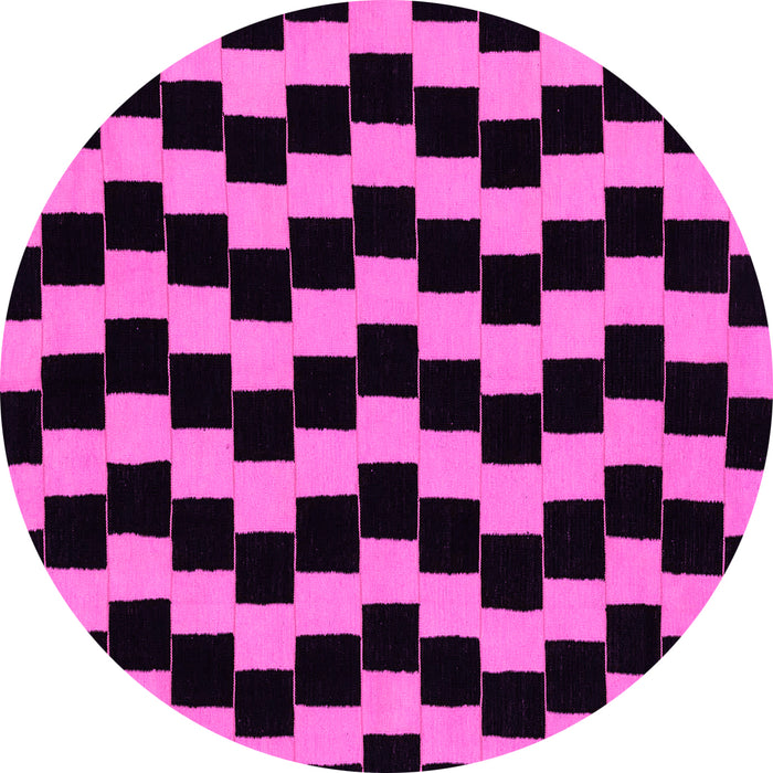 Round Abstract Pink Modern Rug, abs1931pnk