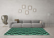 Machine Washable Abstract Turquoise Modern Area Rugs in a Living Room,, wshabs1931turq