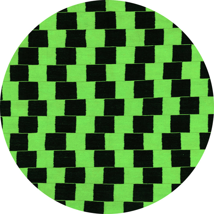 Round Abstract Green Modern Rug, abs1931grn