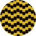 Round Abstract Yellow Modern Rug, abs1931yw