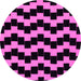 Round Machine Washable Abstract Pink Modern Rug, wshabs1931pnk