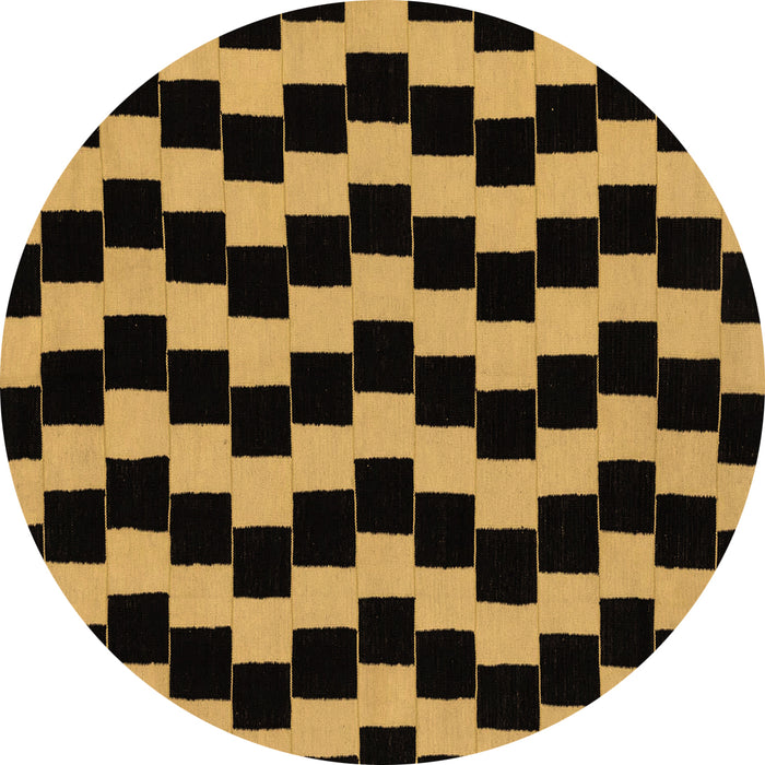 Round Abstract Brown Modern Rug, abs1931brn
