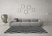 Machine Washable Abstract Gray Modern Rug in a Living Room,, wshabs1931gry