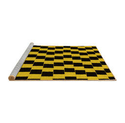 Sideview of Machine Washable Abstract Yellow Modern Rug, wshabs1931yw