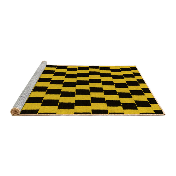 Sideview of Machine Washable Abstract Yellow Modern Rug, wshabs1931yw