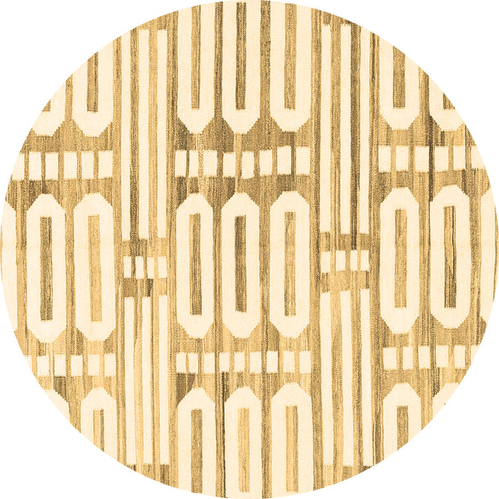 Round Solid Brown Modern Rug, abs1932brn