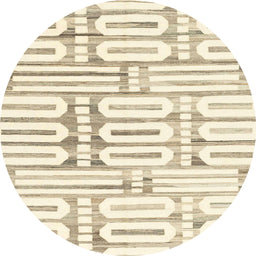 Round Machine Washable Abstract Brown Green Rug, wshabs1932