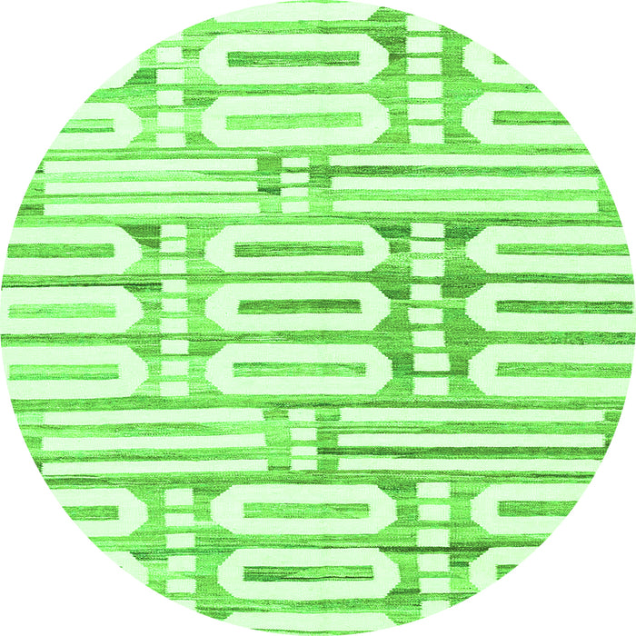 Round Solid Green Modern Rug, abs1932grn
