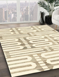 Abstract Brownish Green Solid Rug, abs1932