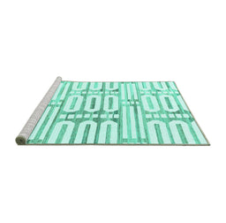 Sideview of Machine Washable Solid Turquoise Modern Area Rugs, wshabs1932turq