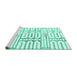 Sideview of Machine Washable Solid Turquoise Modern Area Rugs, wshabs1932turq