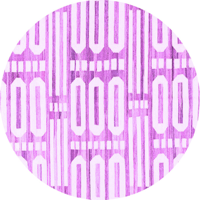 Round Machine Washable Solid Purple Modern Area Rugs, wshabs1932pur