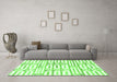 Machine Washable Solid Green Modern Area Rugs in a Living Room,, wshabs1932grn