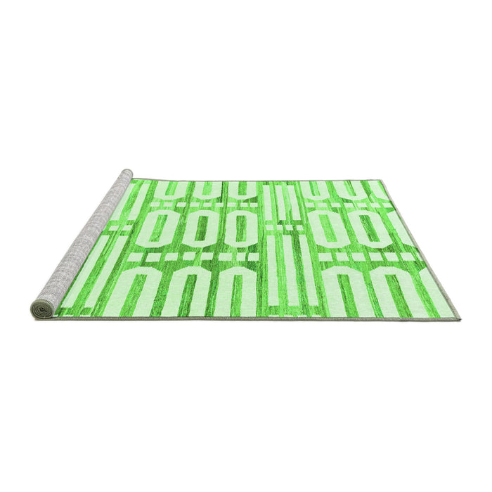 Sideview of Machine Washable Solid Green Modern Area Rugs, wshabs1932grn
