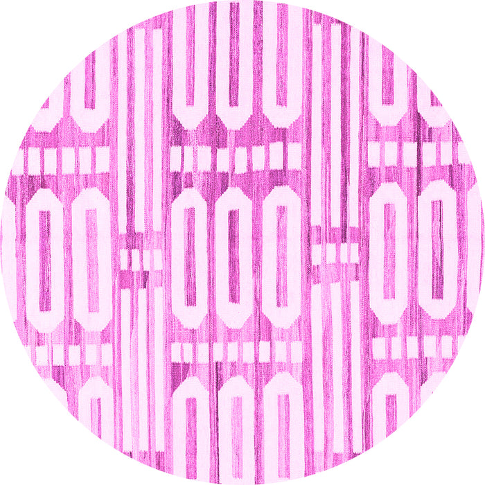 Round Solid Pink Modern Rug, abs1932pnk