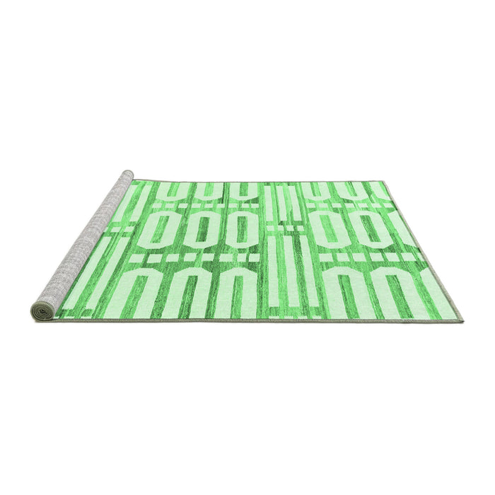Sideview of Machine Washable Solid Emerald Green Modern Area Rugs, wshabs1932emgrn
