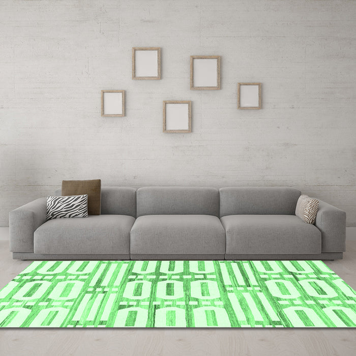 Machine Washable Solid Emerald Green Modern Area Rugs in a Living Room,, wshabs1932emgrn