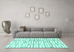 Machine Washable Solid Turquoise Modern Area Rugs in a Living Room,, wshabs1932turq