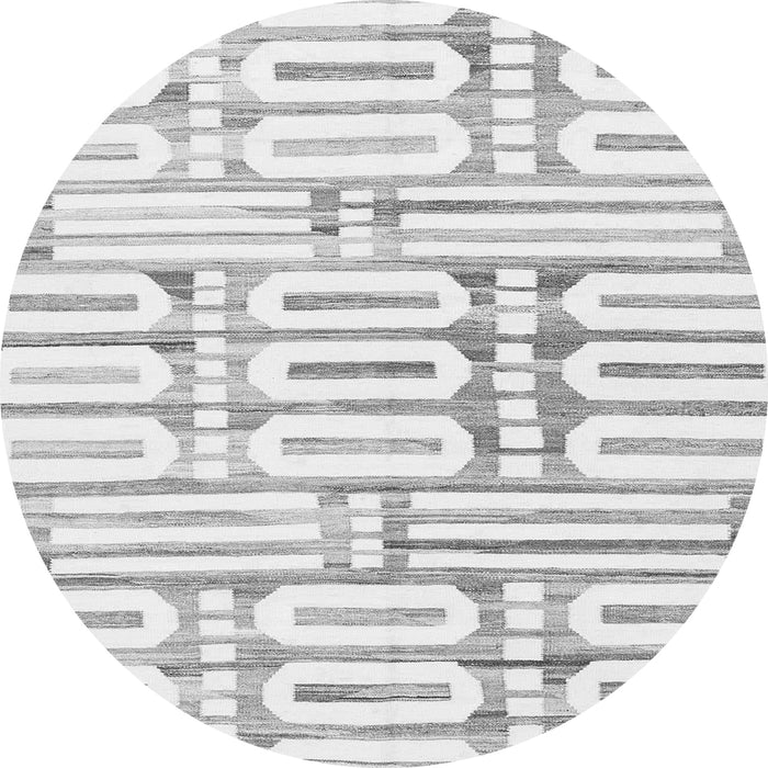 Round Solid Gray Modern Rug, abs1932gry