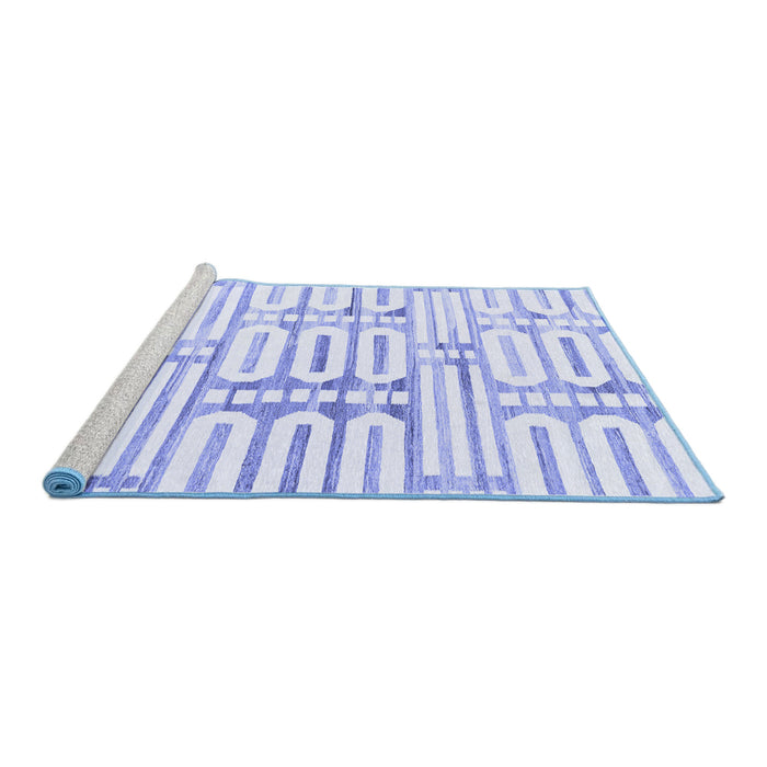 Sideview of Machine Washable Solid Blue Modern Rug, wshabs1932blu