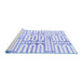 Sideview of Machine Washable Solid Blue Modern Rug, wshabs1932blu