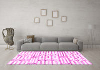 Machine Washable Solid Pink Modern Rug, wshabs1932pnk