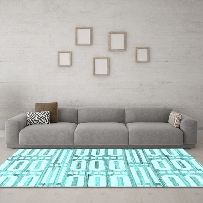 Machine Washable Solid Light Blue Modern Rug in a Living Room, wshabs1932lblu