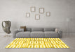Machine Washable Solid Yellow Modern Rug in a Living Room, wshabs1932yw