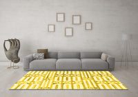 Machine Washable Solid Yellow Modern Rug, wshabs1932yw