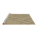 Sideview of Machine Washable Abstract Brass Green Rug, wshabs1933