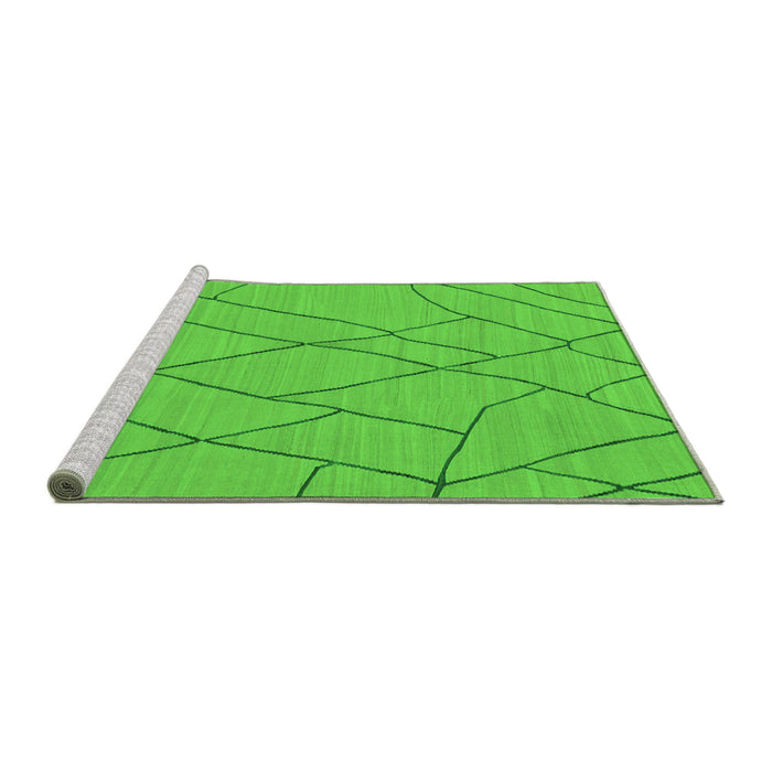 Sideview of Machine Washable Solid Green Modern Area Rugs, wshabs1933grn