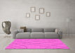 Machine Washable Solid Pink Modern Rug in a Living Room, wshabs1933pnk