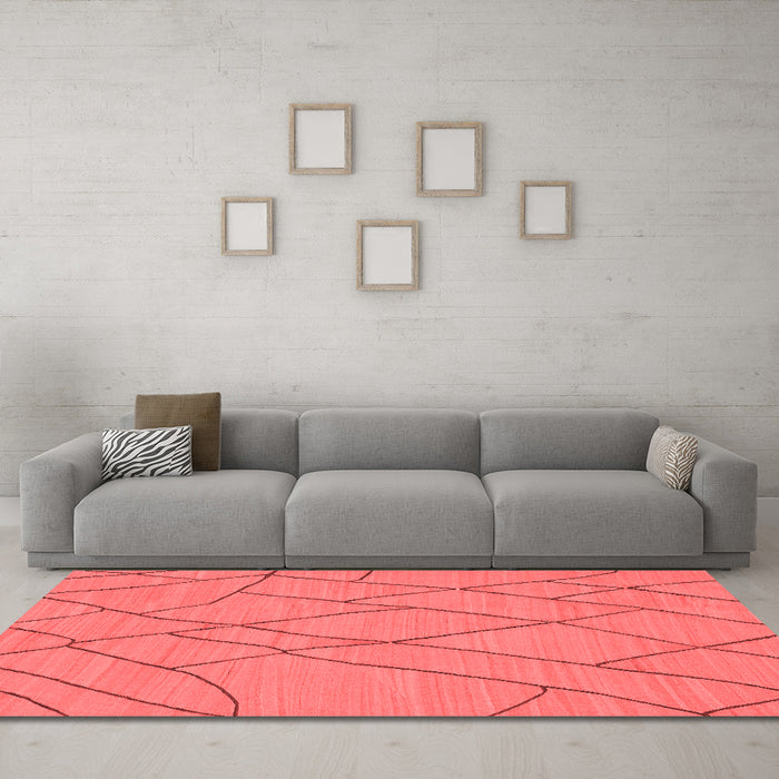 Modern Red Washable Rugs
