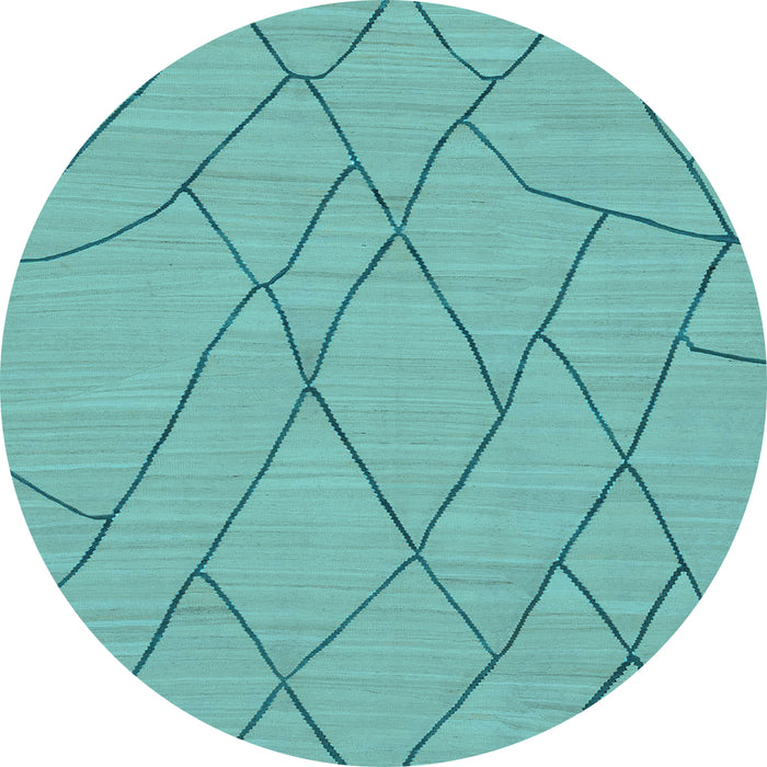 Round Machine Washable Solid Light Blue Modern Rug, wshabs1933lblu