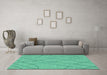 Machine Washable Solid Turquoise Modern Area Rugs in a Living Room,, wshabs1933turq