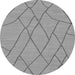 Round Solid Gray Modern Rug, abs1933gry