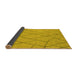 Sideview of Solid Yellow Modern Rug, abs1933yw