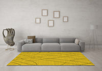 Machine Washable Solid Yellow Modern Rug, wshabs1933yw