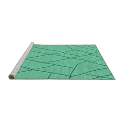 Sideview of Machine Washable Solid Turquoise Modern Area Rugs, wshabs1933turq