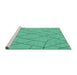 Sideview of Machine Washable Solid Turquoise Modern Area Rugs, wshabs1933turq