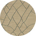 Round Abstract Copper Green Solid Rug, abs1933