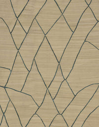 Machine Washable Abstract Brass Green Rug, wshabs1933