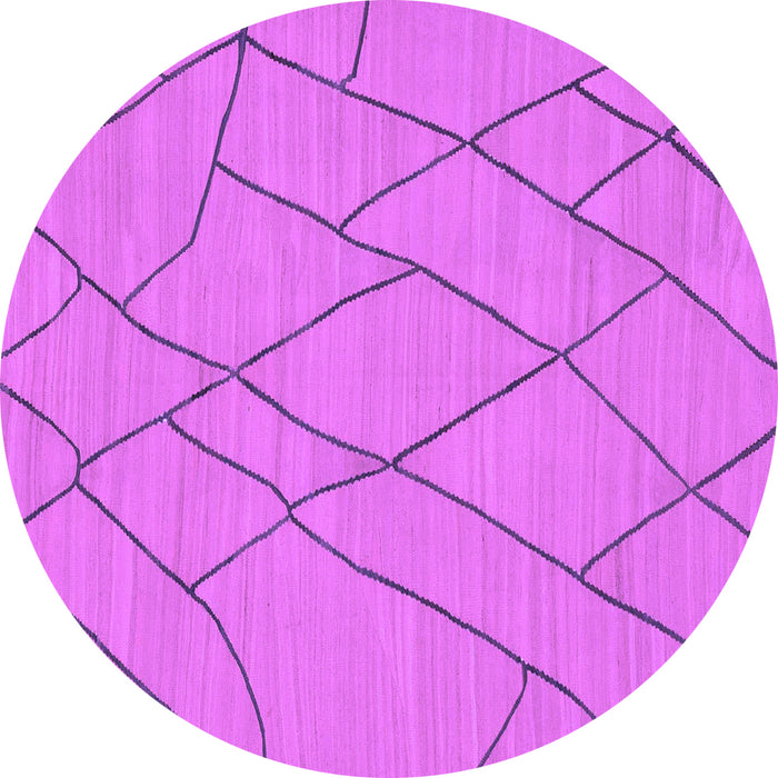 Round Solid Purple Modern Rug, abs1933pur