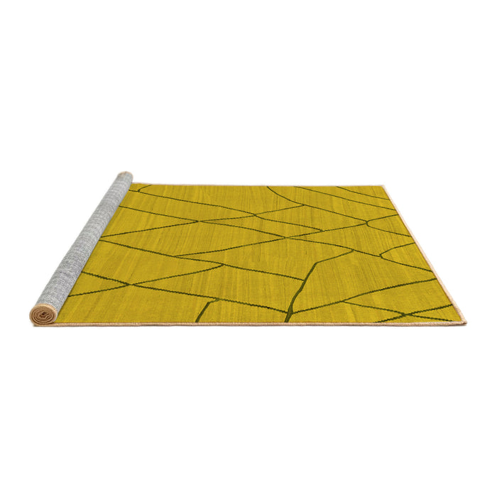 Sideview of Machine Washable Solid Yellow Modern Rug, wshabs1933yw