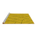 Sideview of Machine Washable Solid Yellow Modern Rug, wshabs1933yw