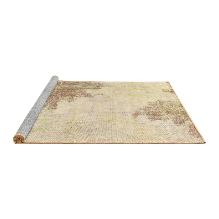 Sideview of Machine Washable Abstract Brown Sugar Brown Rug, wshabs1934