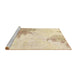 Sideview of Machine Washable Abstract Brown Sugar Brown Rug, wshabs1934
