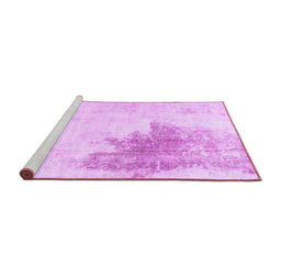 Sideview of Machine Washable Solid Purple Modern Area Rugs, wshabs1934pur